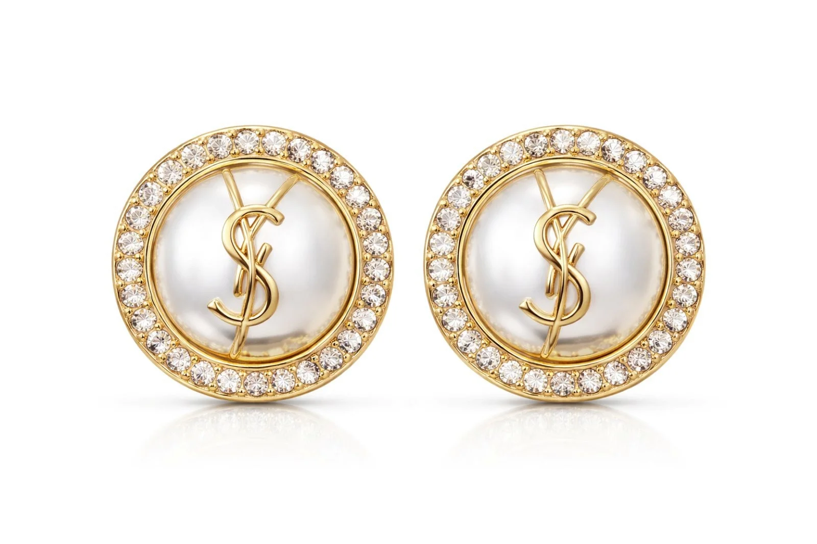 Φωτογραφία προϊόντος: ELUNA YSL-Luxury Σκουλαρίκια με Πέρλα & Στρας