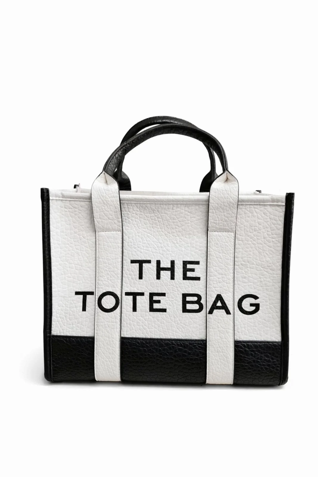 Φωτογραφία προϊόντος: ELUNA The Tote Bag Λεύκο-Μαύρο Διχρωμία-Γυναικεία Τσάντα Χειρός Δερμάτινη