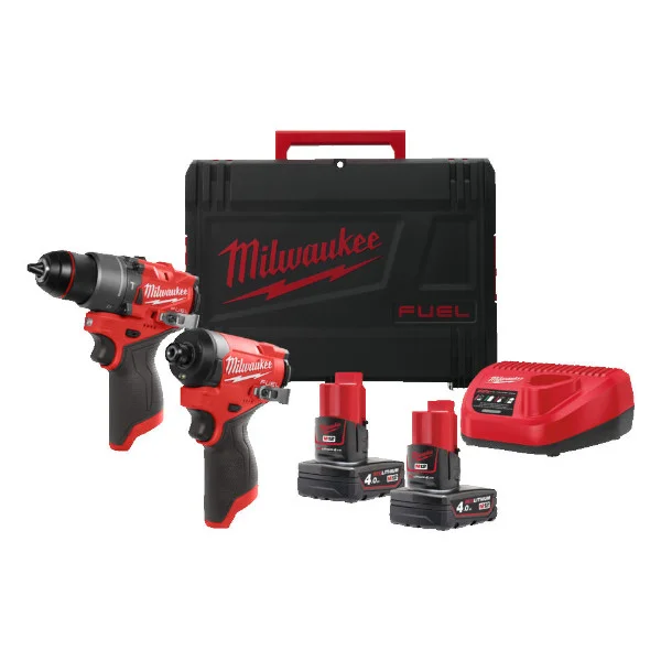 Φωτογραφία προϊόντος: MILWAUKEE M12 FPP2A2-402X Σετ Κρουστικό Δραπανοκατσάβιδο και Παλμικό Κατσαβίδι 12V με 2 Μπαταρίες 4Αh Φορτιστή σε HD Βαλίτσα (4933480587)