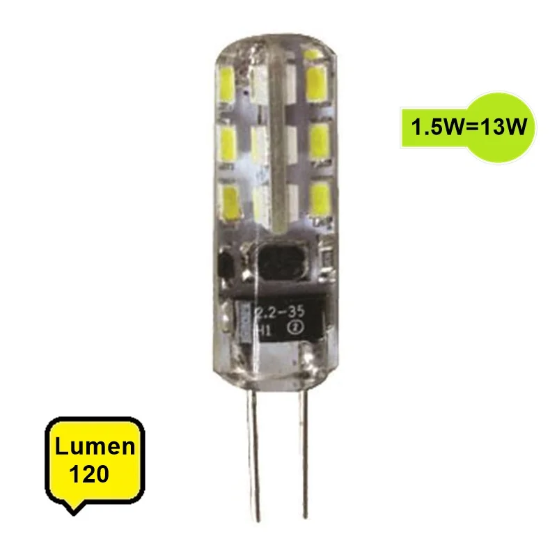 Φωτογραφία προϊόντος: EUROLAMP Λάμπα Led G4 1.5w 12 volt 120 Lum. Σιλικόνης Λευκό Φώς 6000Κ 147-84608