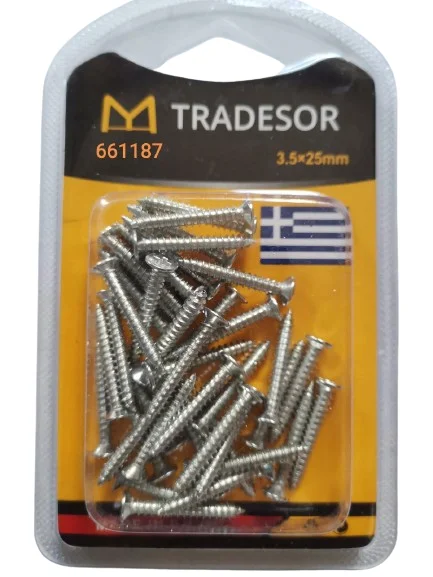 Φωτογραφία προϊόντος: Tradesor Βίδες - 3.5X25mm - Σετ 12 πακέτα - 661187