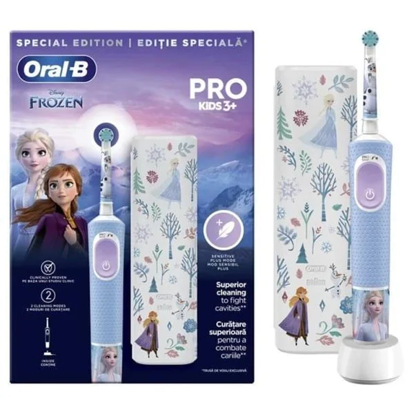 Φωτογραφία προϊόντος: PandG Oral-B Vitality Pro Kids Frozen Παιδική Ηλεκτρική Οδοντόβουρτσα & Δώρο Θήκη Ταξιδιού