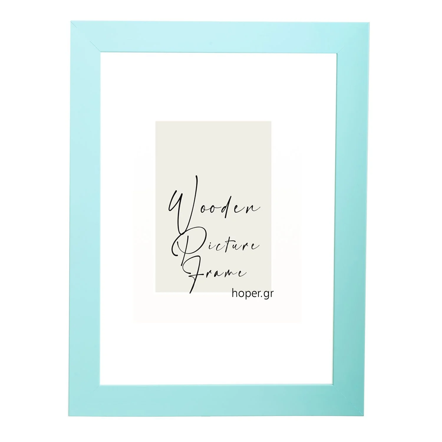 Φωτογραφία προϊόντος: HOPER Ξύλινη κορνίζα τοίχου 29,7Χ42 σε απόχρωση Γαλάζιο Παστέλ, Ματ Γυαλί Κ228/98