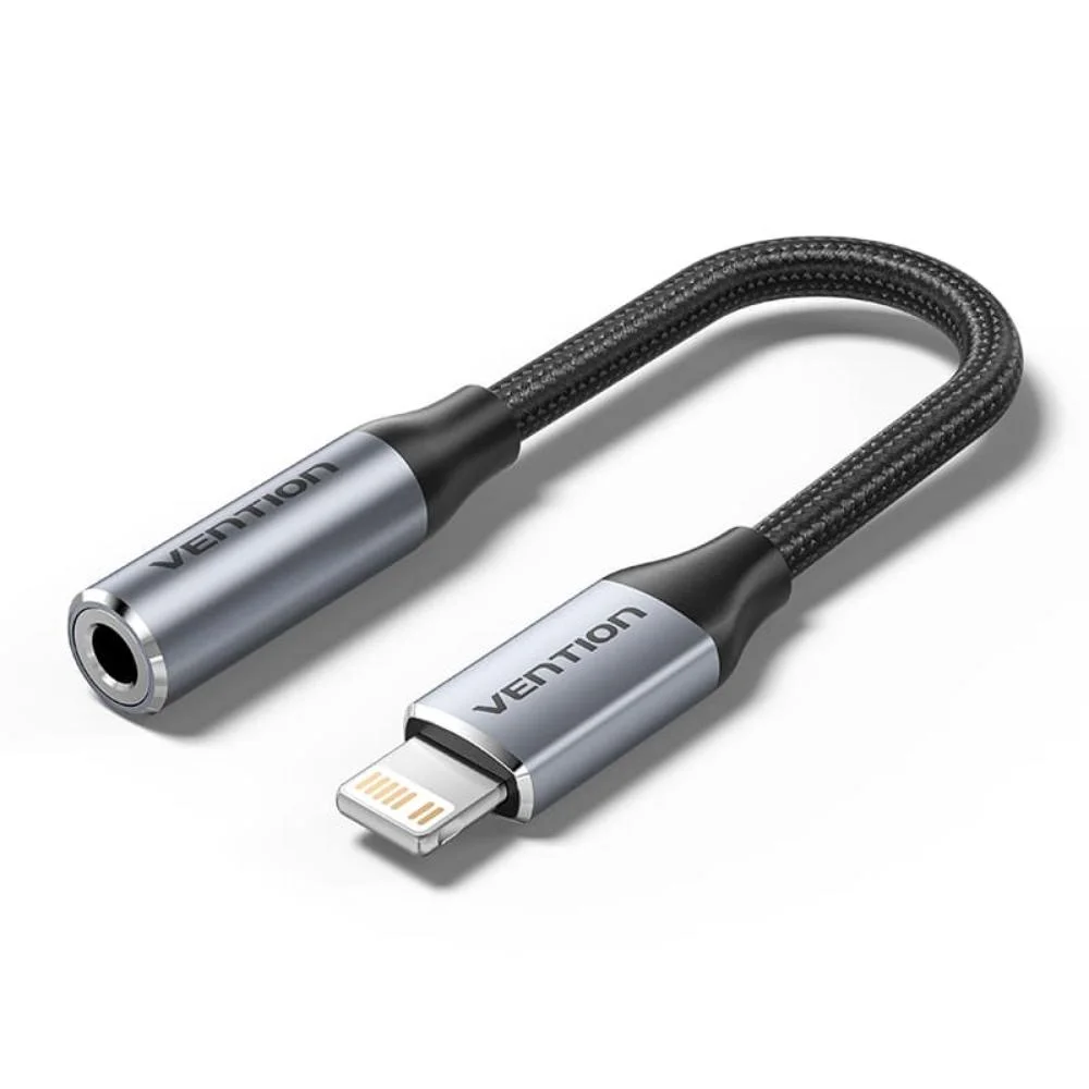 Φωτογραφία προϊόντος: Vention Cotton Braided Lightning Male to 3.5MM Earphone Jack Adapter Aluminum Alloy Type (BMBHA) (VENBMBHA)