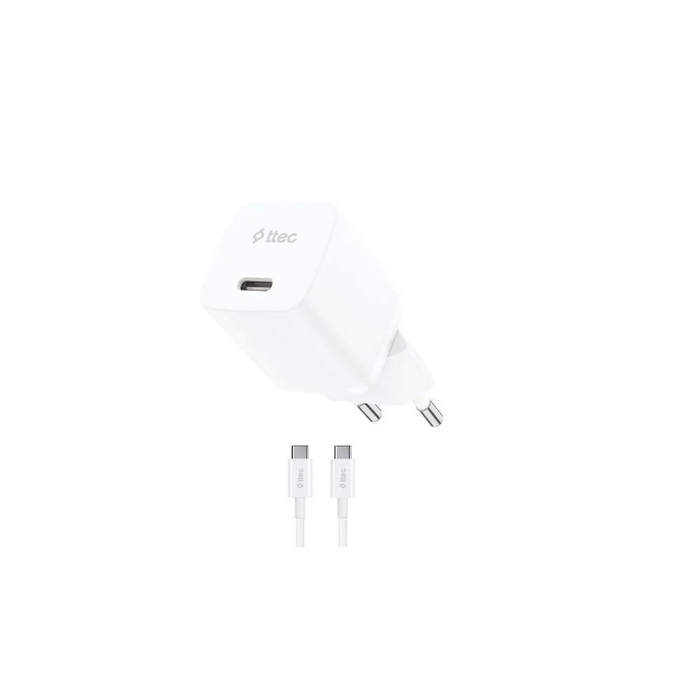 Φωτογραφία προϊόντος: ttec SmartCharger GAN 30W PD Travel Fast Charger + USB-C - USB-C 60W Cable White (2SCG30CB) (TTEC2SCG30CB)
