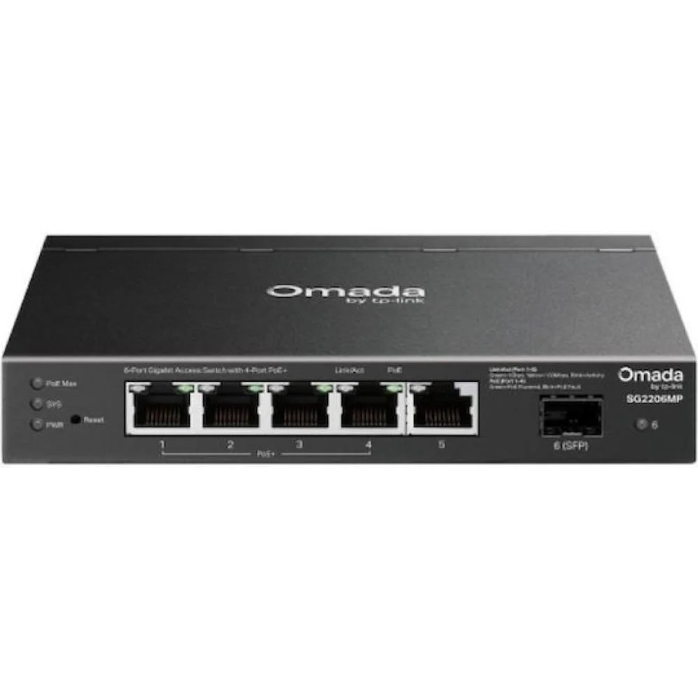 Φωτογραφία προϊόντος: TP-Link Omada Access 6-Port Gigabit Switch with 4-Port PoE+ (SG2206MP) (TPSG2206MP)
