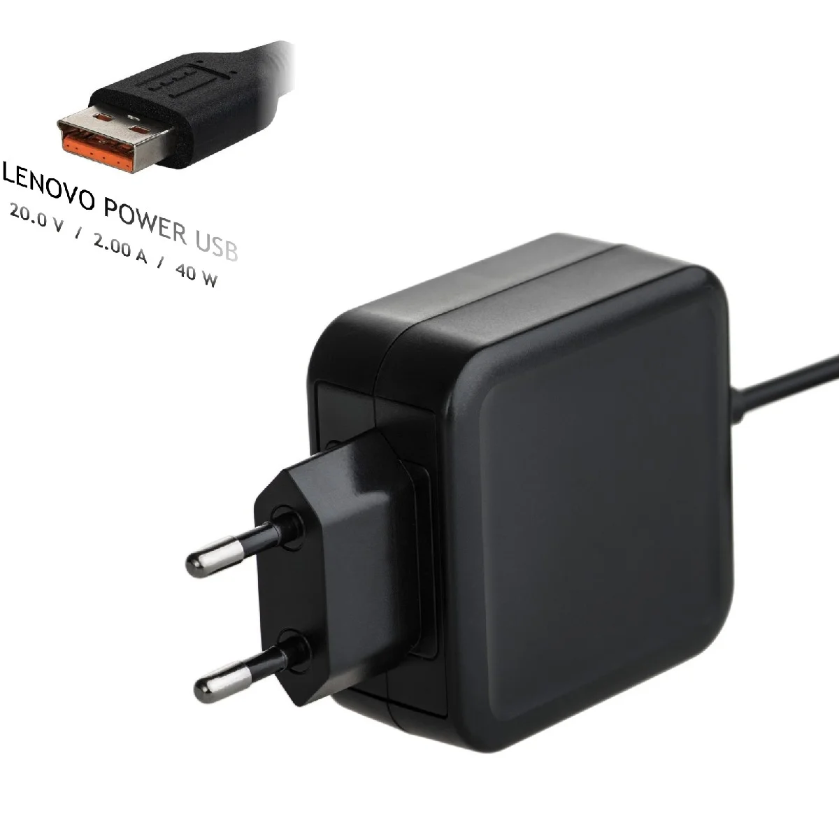 Φωτογραφία προϊόντος: Τροφοδοτικό Notebook Akyga AK-ND-59 20V /2.0A 40W Lenovo Power USB Lenovo 1.2m
