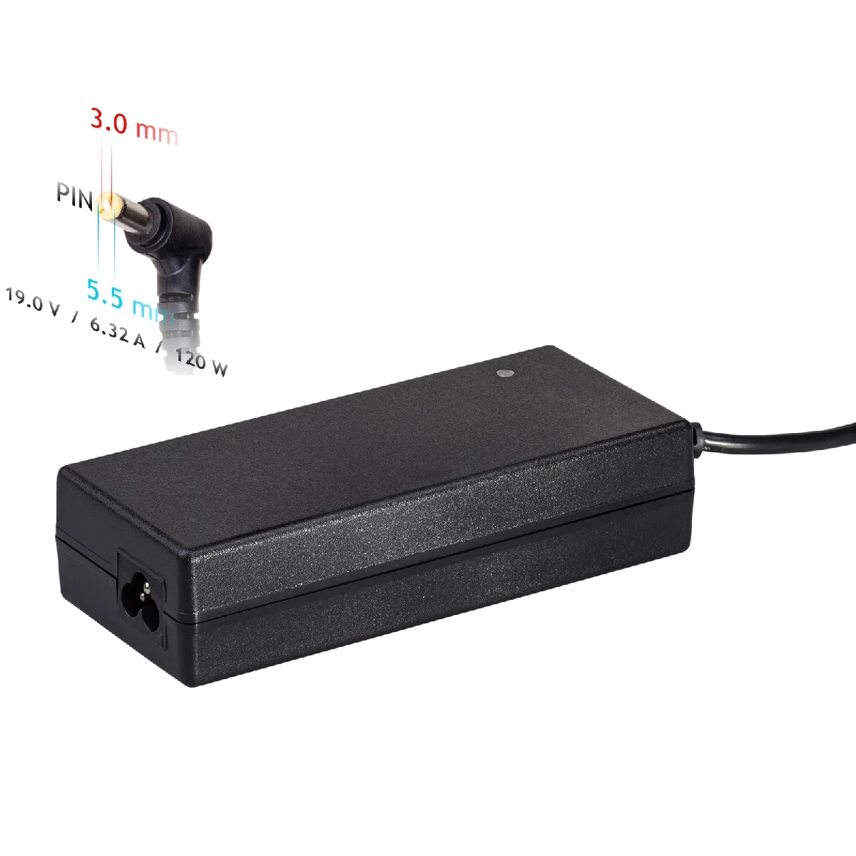 Φωτογραφία προϊόντος: Τροφοδοτικό Notebook Akyga AK-ND-56 19V /6.32A 120W 5.5 x 3.0mm + pin Samsung 1.2m