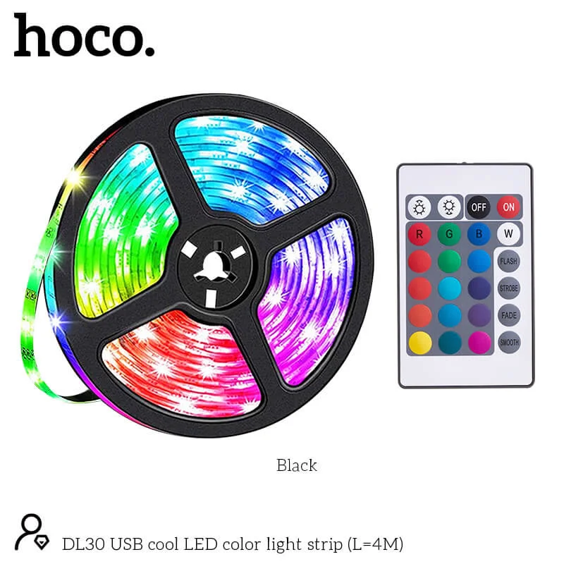 Φωτογραφία προϊόντος: Ταινία LED Hoco DL30 Plus USB RGB με Τηλεχειριμό 4m