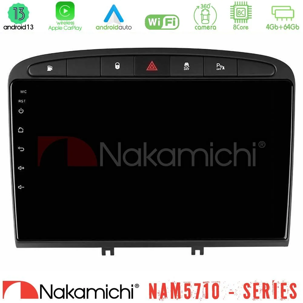 Φωτογραφία προϊόντος: Nakamichi NAM5710 Series 8Core Android13 4+64GB Peugeot 308/RCZ Navigation Multimedia Tablet 9