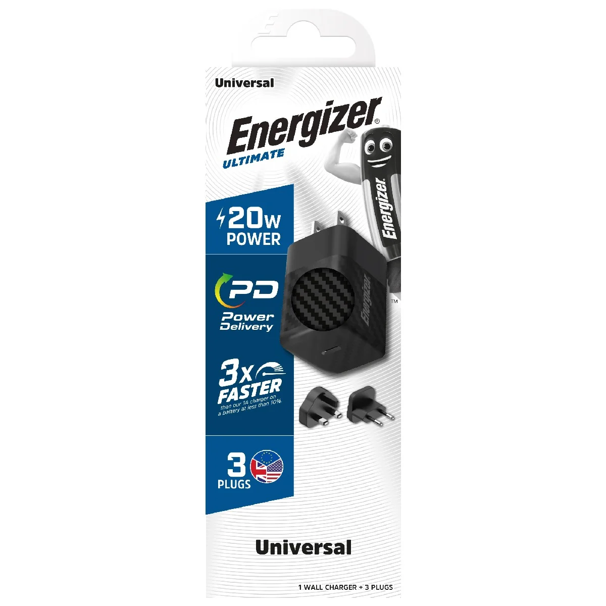 Φωτογραφία προϊόντος: Φορτιστής Ταξιδίου Energizer A20MU με USB-C PD20W Fast Charge Μαύρο