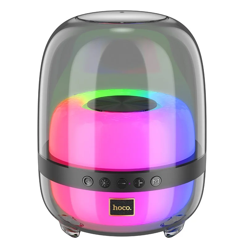 Φωτογραφία προϊόντος: Φορητό Ηχείο Wireless Hoco BS58 Crystal BT 5.1 1800mAh 10W με USB & Micro SD 360° LED Φωτισμό Μαύρο