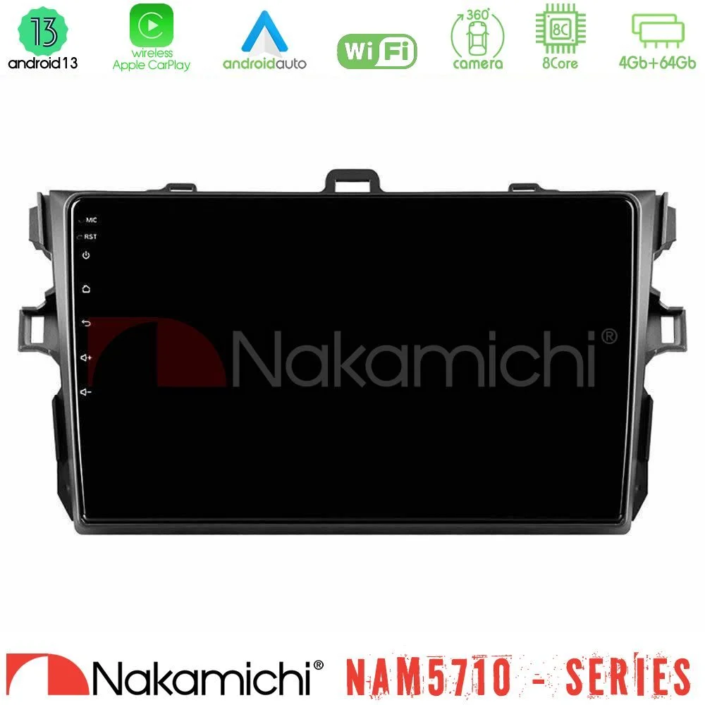 Φωτογραφία προϊόντος: Nakamichi NAM5710 Series 8Core Android13 4+64GB Toyota Corolla 2007-2012 Navigation Multimedia Tablet 9