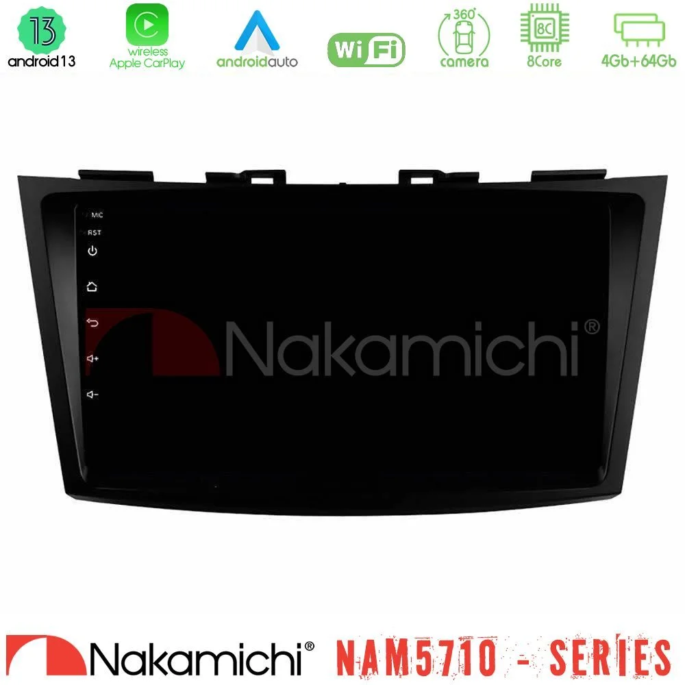 Φωτογραφία προϊόντος: Nakamichi NAM5710 Series 8Core Android13 4+64GB Suzuki Swift 2011-2016 Navigation Multimedia Tablet 9