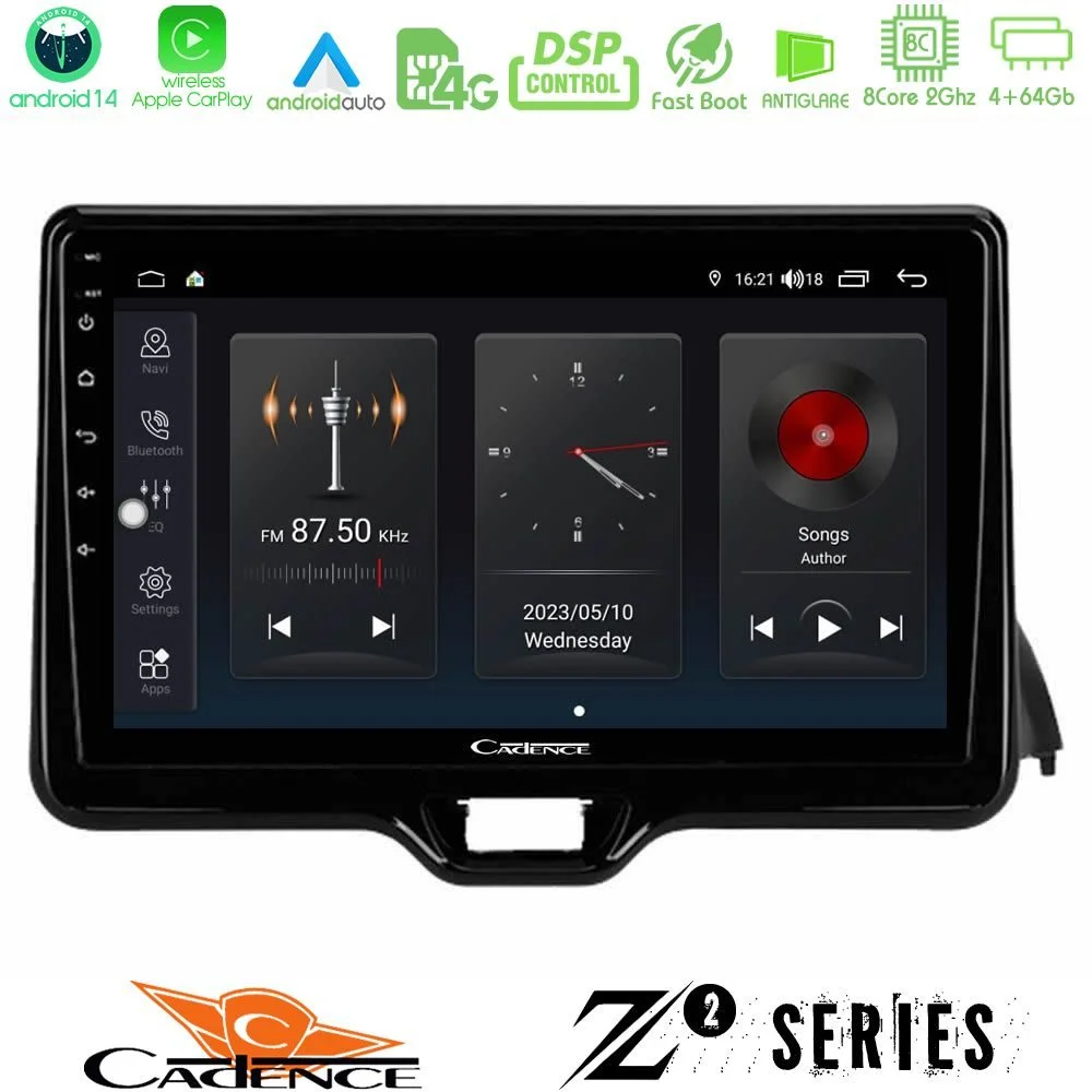 Φωτογραφία προϊόντος: Bizzar Cadence Z2 Series 8Core Android14 4+64GB Toyota Yaris 2020-> Navigation Multimedia Tablet 9 Με Carplay & Android Auto