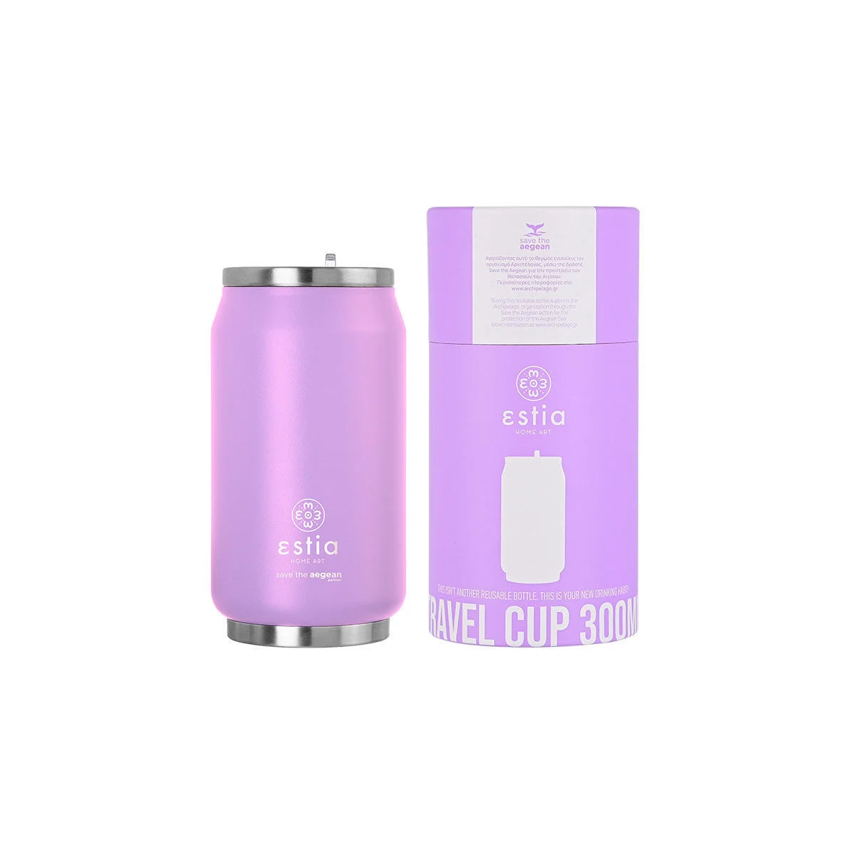 Φωτογραφία προϊόντος: ESTIA ΘΕΡΜΟΣ TRAVEL CUP SAVE THE AEGEAN 300ml LAVENDER PURPLE