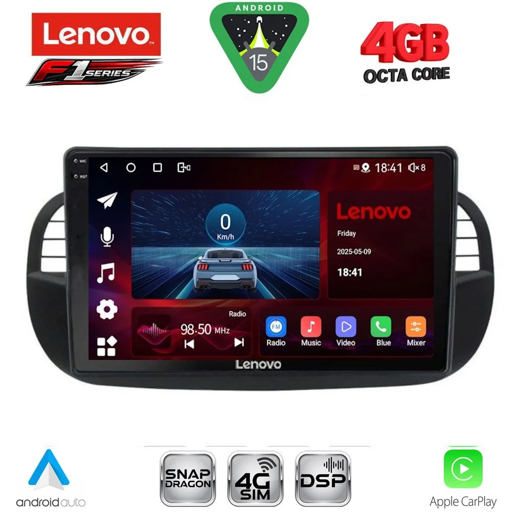 Φωτογραφία προϊόντος: LENOVO SSQ 9130BL_CPA (9inc) MULTIMEDIA TABLET for FIAT 500 mod. 2007-2015 (BLACK)