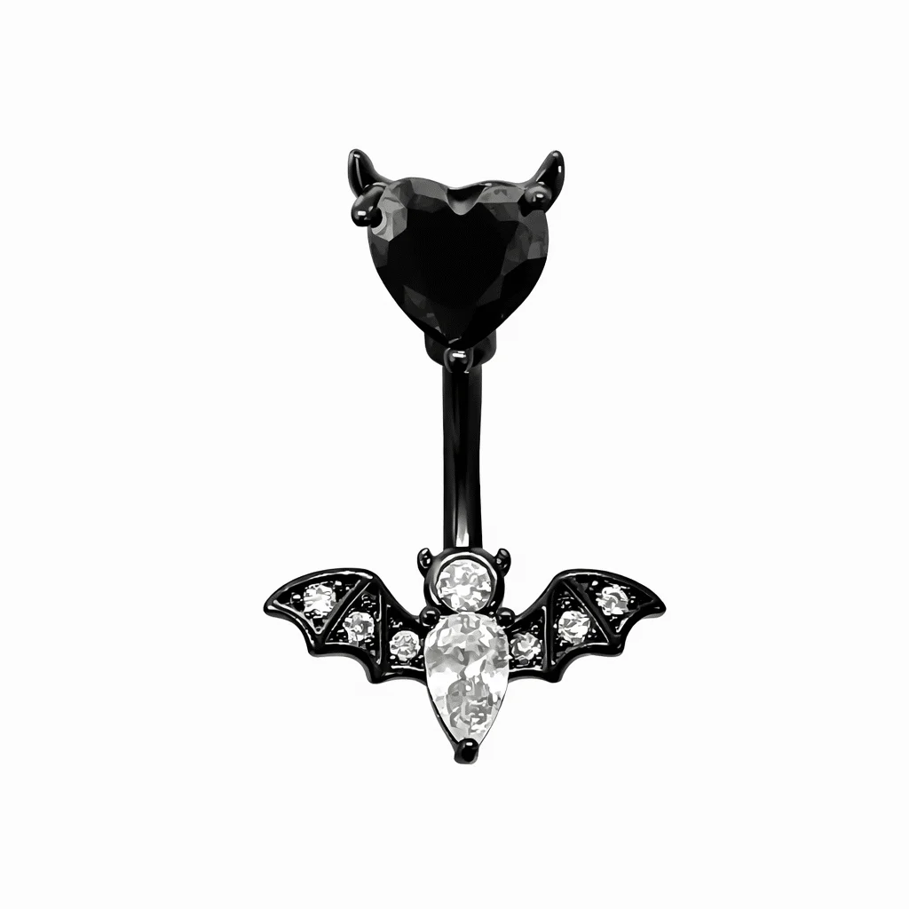 Φωτογραφία προϊόντος: Nire Piercing αφαλού σε μαύρο χρώμα από χειρουργικό ατσάλι SA1004