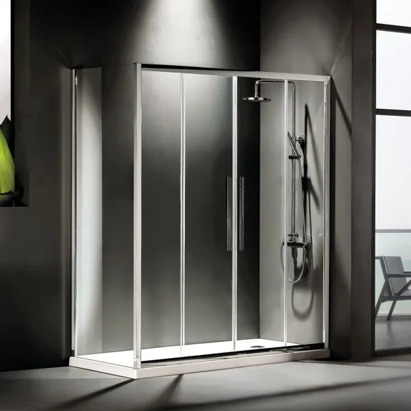 Φωτογραφία προϊόντος: Devon Flow Slider Chrome SL2F170C-100 167-171x195cm Clean Glass Καμπίνα Ντουζιέρας Με 2 Σταθερά & 2 Συρόμενα Φύλλα