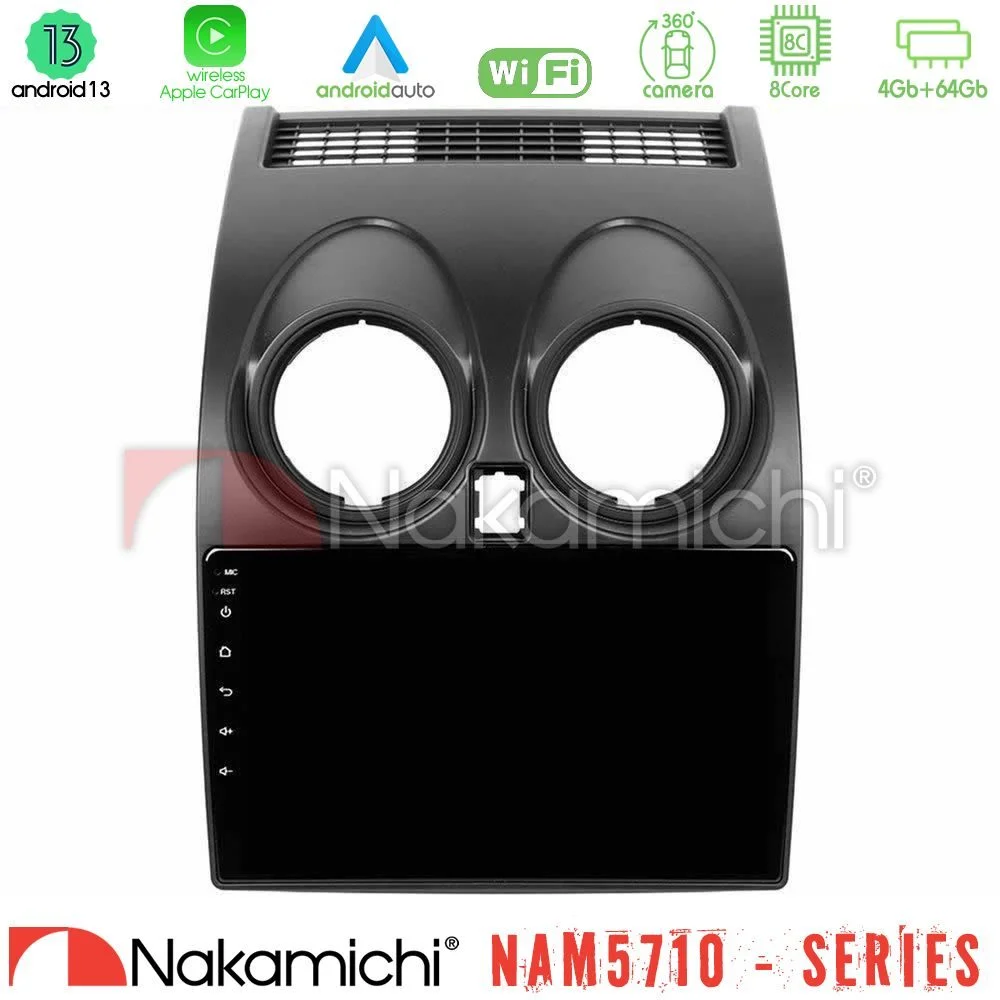 Φωτογραφία προϊόντος: Nakamichi NAM5710 Series 8Core Android13 4+64GB Nissan Qashqai J10 Navigation Multimedia Tablet 9