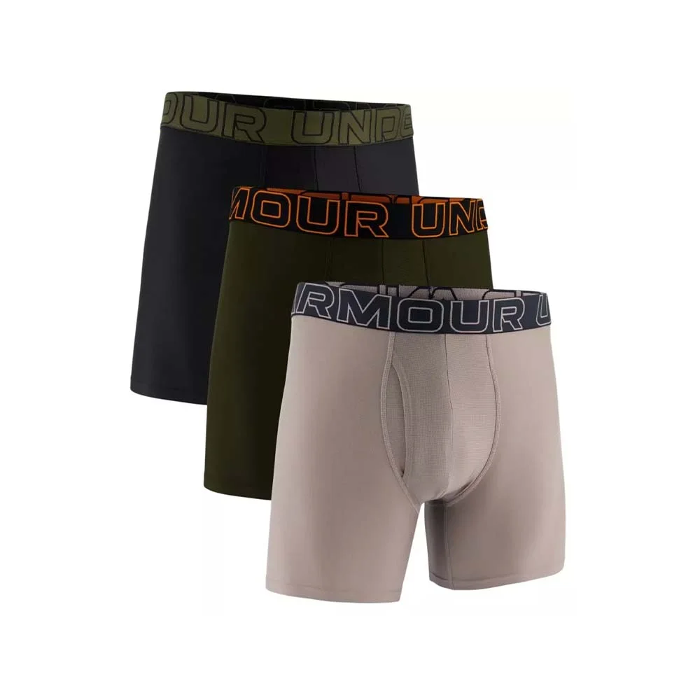 Φωτογραφία προϊόντος: Under Armour Men's Performance Tech 6inc 3 Pack Boxer Underwear Μαύρο - Πράσινο 1383878-200 (Under Armour)
