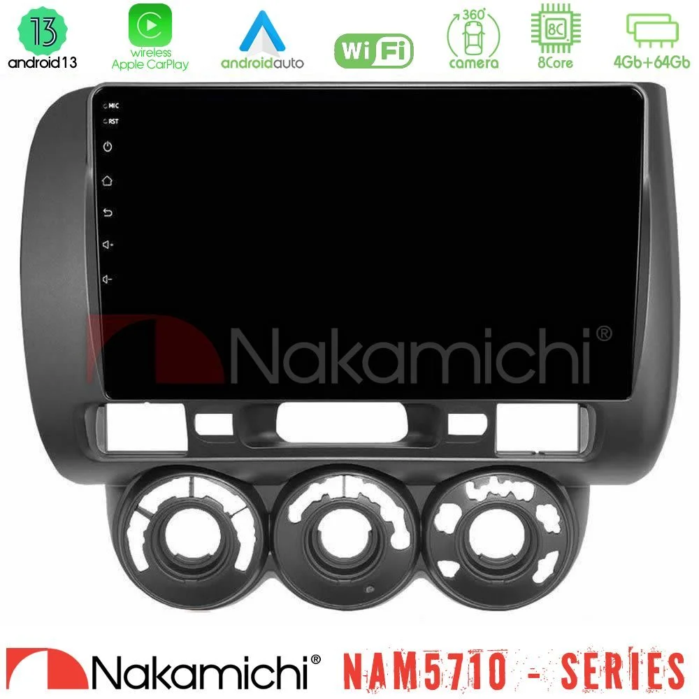 Φωτογραφία προϊόντος: Nakamichi NAM5710 Series 8Core Android13 4+64GB Honda Jazz 2002-2008 (Manual A/C) Navigation Multimedia Tablet 9