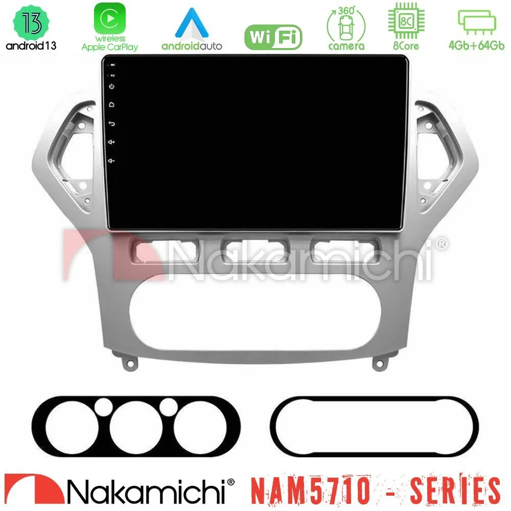 Φωτογραφία προϊόντος: Nakamichi NAM5710 Series 8Core Android13 4+64GB Ford Mondeo 2007-2010 AUTO A/C Navigation Multimedia Tablet 10