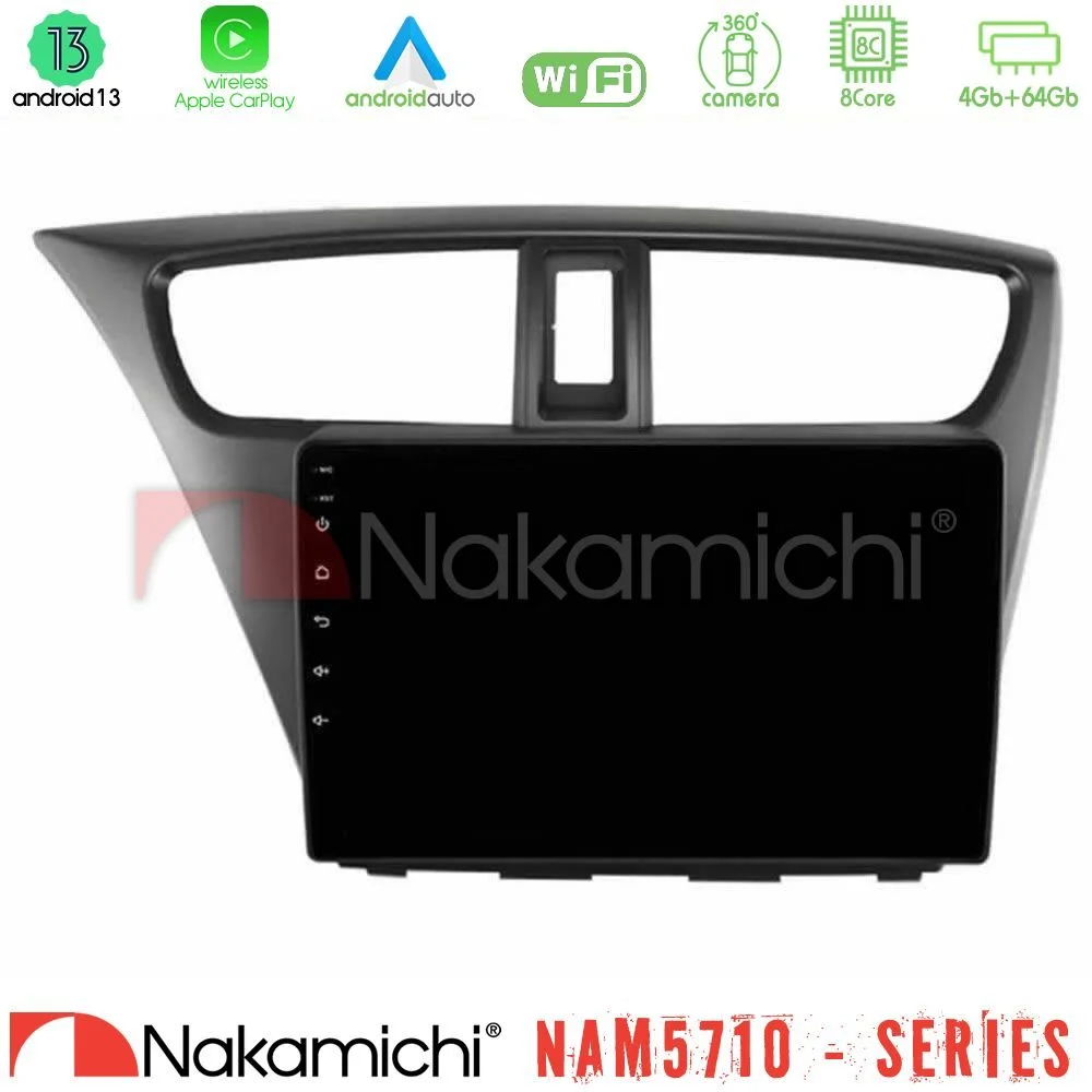 Φωτογραφία προϊόντος: Nakamichi NAM5710 Series 8Core Android13 4+64GB Honda Civic Hatchback 2012-2015 Navigation Multimedia Tablet 9
