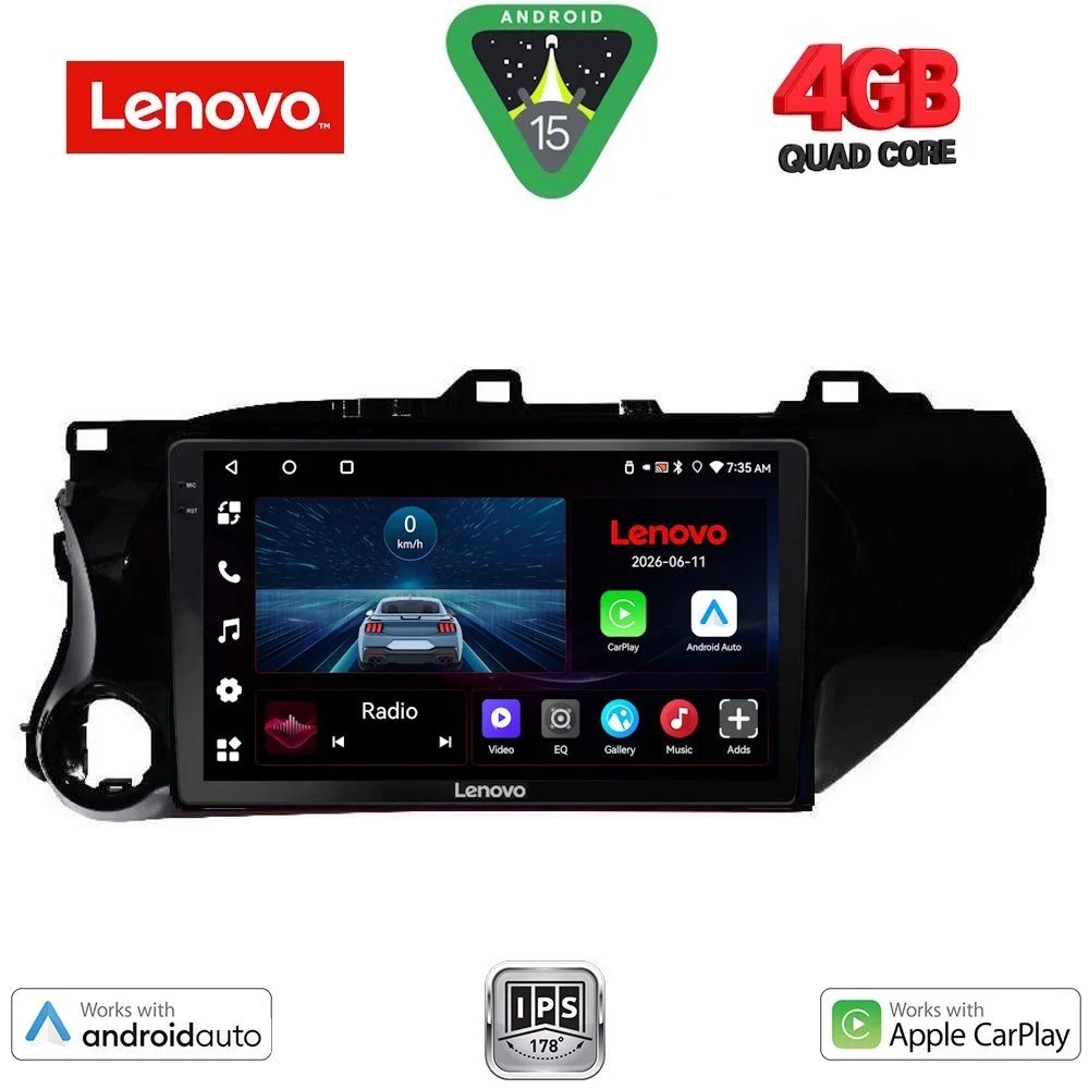 Φωτογραφία προϊόντος: LENOVO LVE 8721_CPAA (10inc) MULTIMEDIA TABLET for TOYOTA HILUX mod. 2017-2026