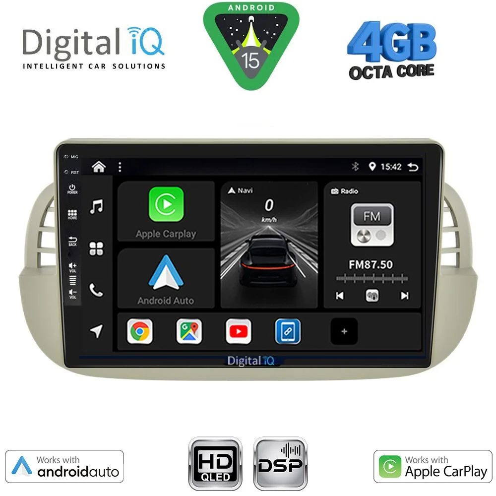 Φωτογραφία προϊόντος: DIGITAL IQ BXF 16130BG_CPAA (9inc) MULTIMEDIA TABLET for FIAT 500 mod. 2007-2015 (BEIGE)