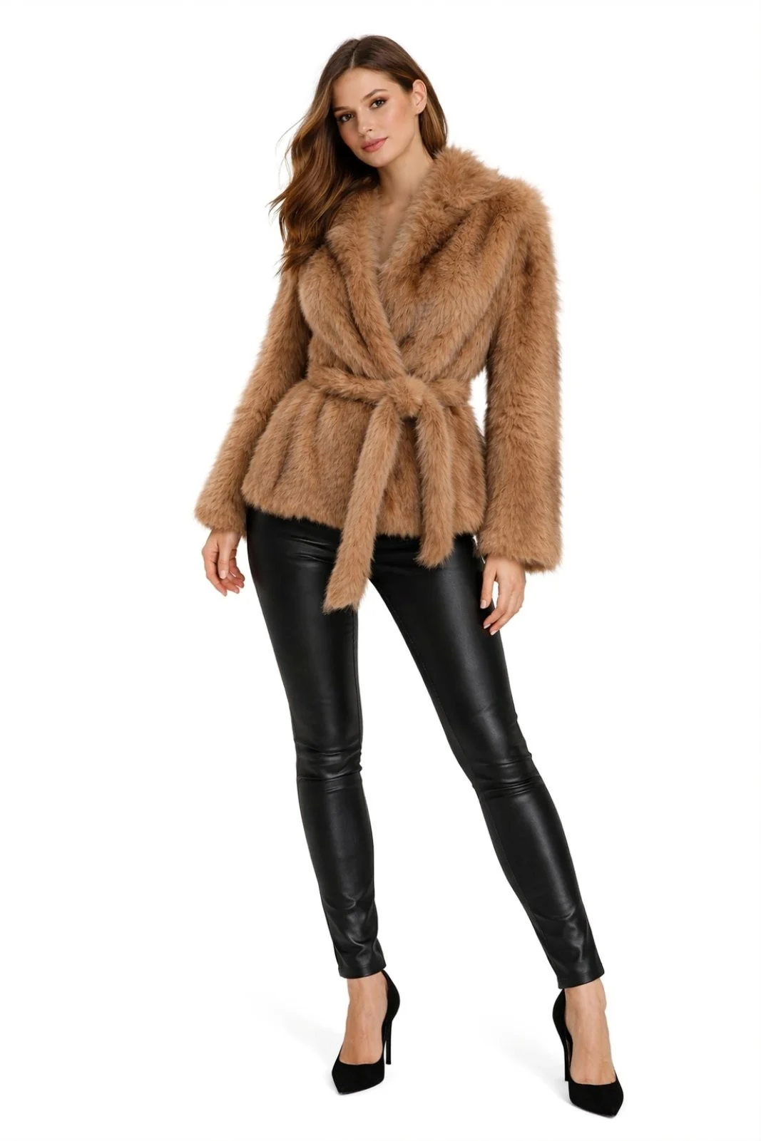 Φωτογραφία προϊόντος: ELUNA Stella Camel Γυναικεία Γούνα με Ζώνη