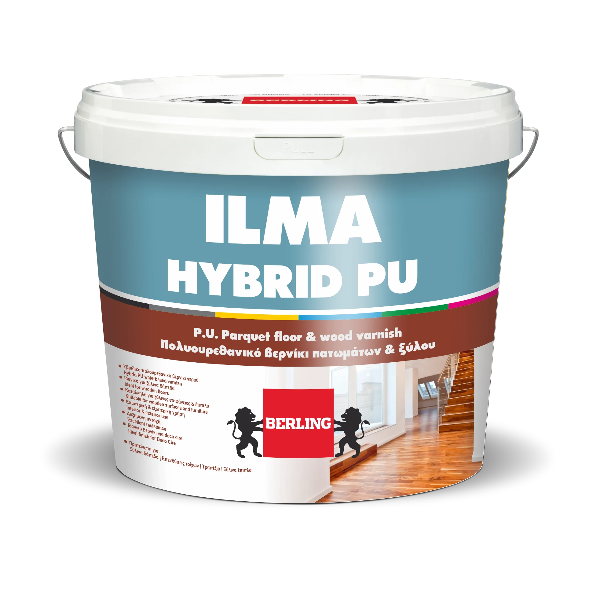 Φωτογραφία προϊόντος: Berling Ilma Hybrid Pu Πολυουρεθανικό Βερνίκι Πατωμάτων + Ξύλου Νερού Διάφανες 750ml