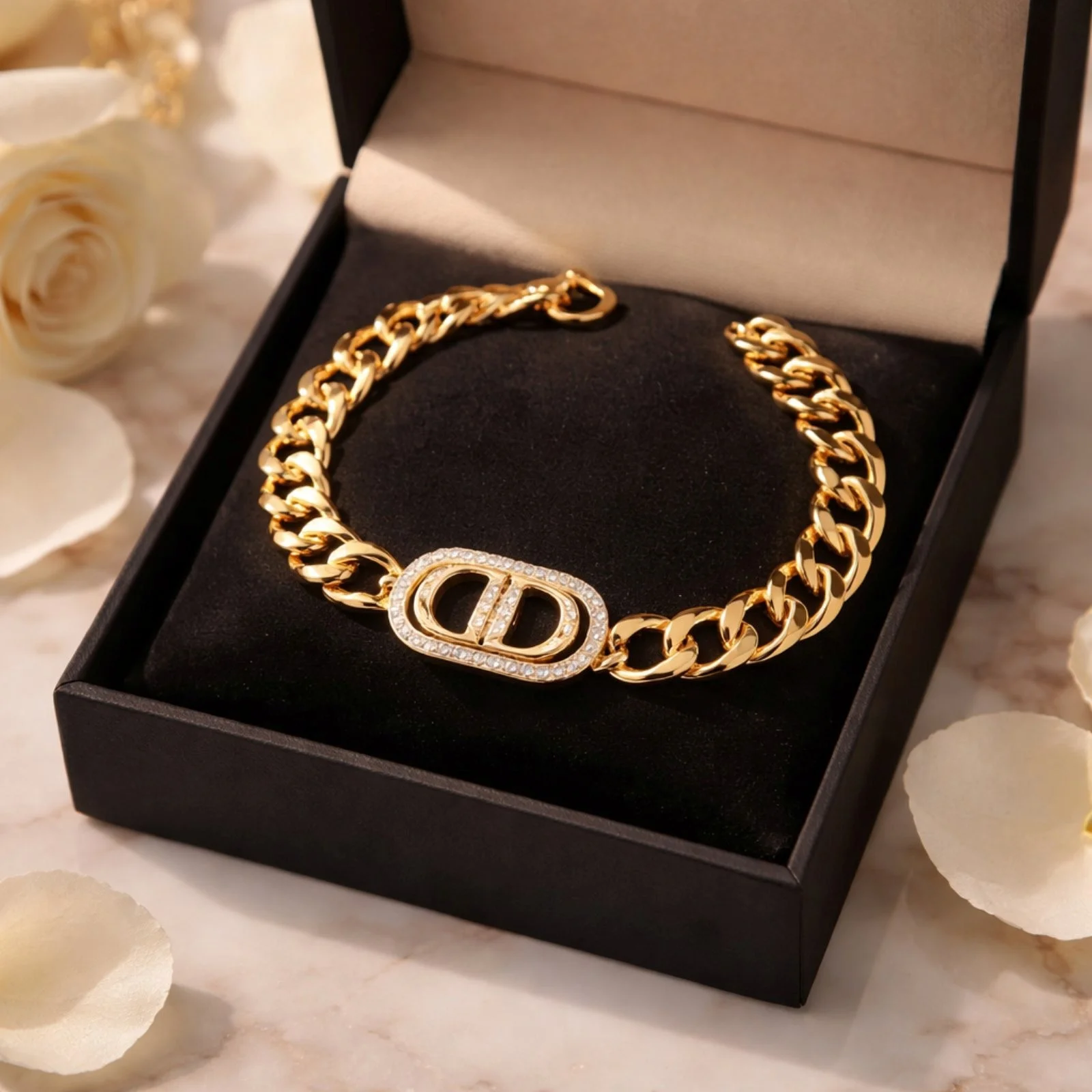 Φωτογραφία προϊόντος: ELUNA Dior Gold Chain Γυναικείο Βραχιόλι Αλυσίδα Χρυσή
