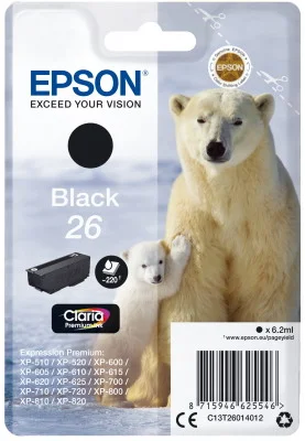 Φωτογραφία προϊόντος: Ink Epson T260140 Black with pigment ink - C13T26014012