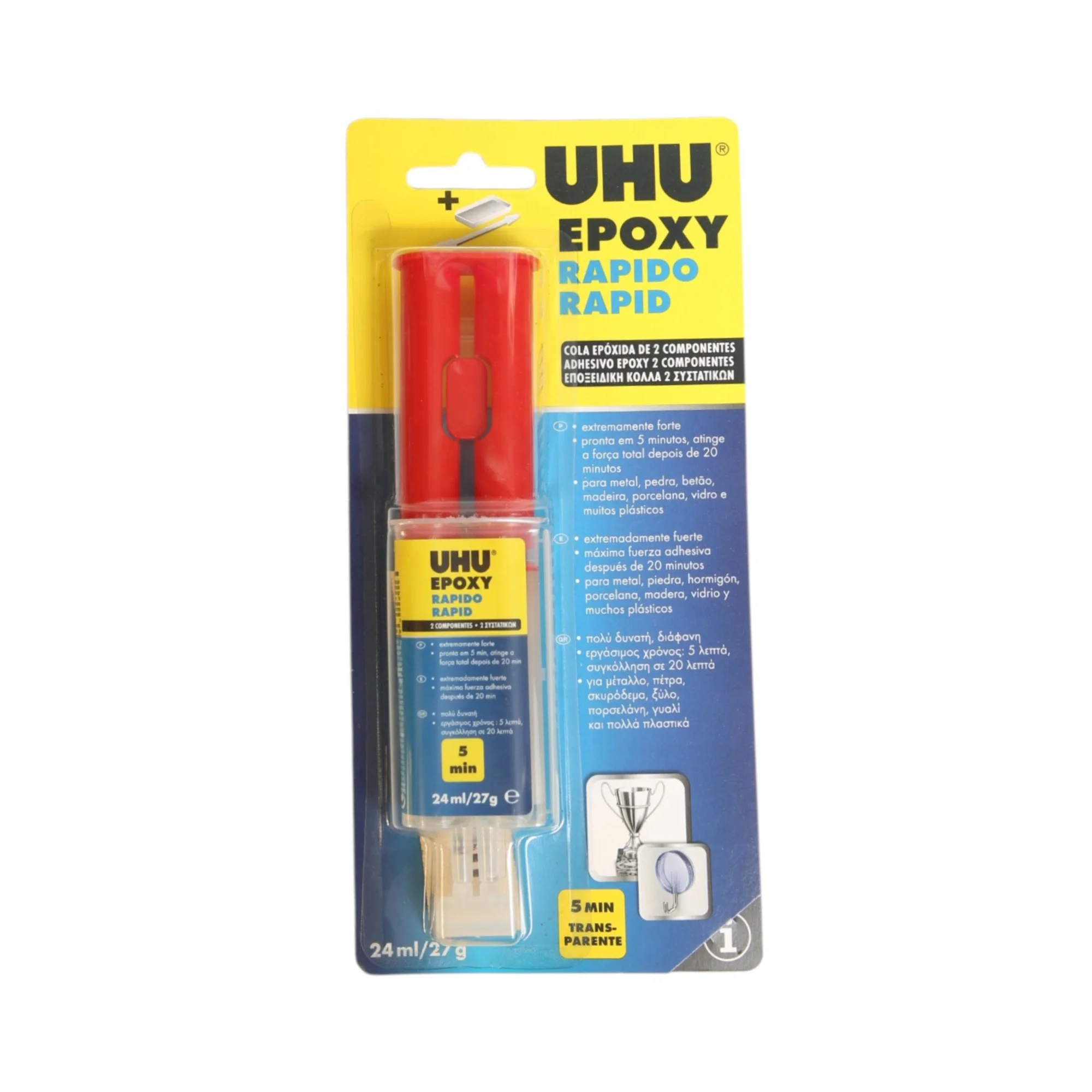 Φωτογραφία προϊόντος: Κόλλα UHU Υγρή Στιγμής Epoxy Rapido Rapid 2 Συστατικών 24ml 1 τεμ.