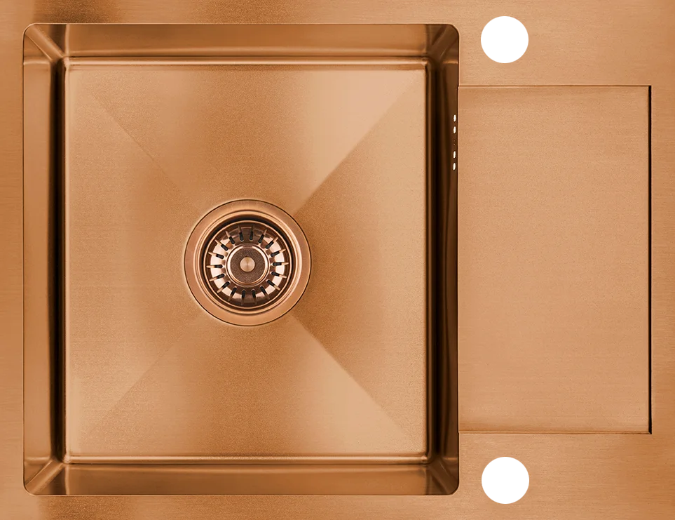 Φωτογραφία προϊόντος: Νεροχύτης κουζίνας ανοξείδωτος Laveo Marmara SAM_813T χρώμα χαλκού βουρτσισμένο ματ 57x44x20 ένθετος