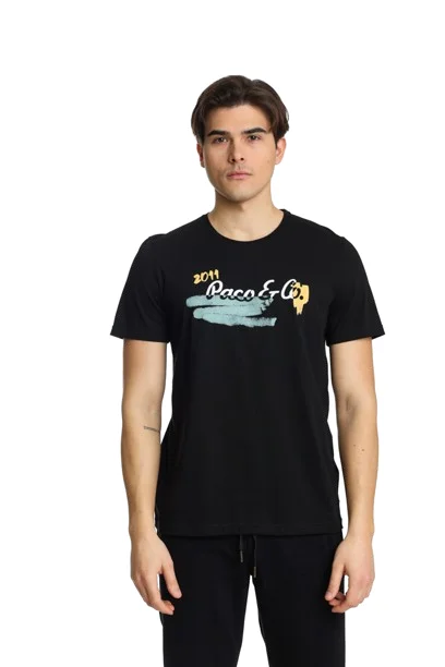 Φωτογραφία προϊόντος: Paco & Co Ανδρικό T-shirt Stroked 2431038-05 Μαύρο