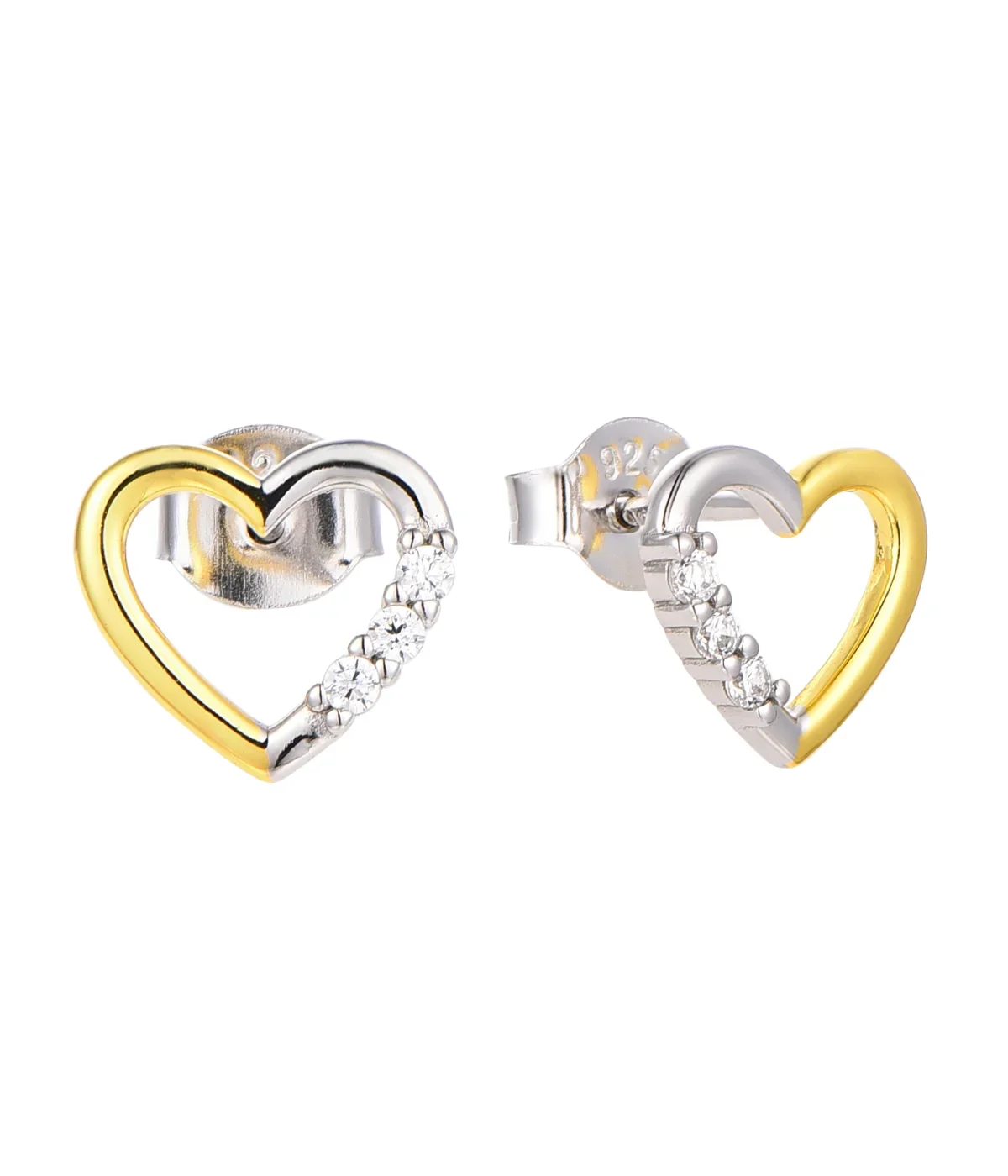Φωτογραφία προϊόντος: Peach Jewelry Σκουλαρίκια Laura Ασήμι 925 Ρόδιο Καρδιά Με Ζιρκόνια Επιχρυσωμένη 18Κ