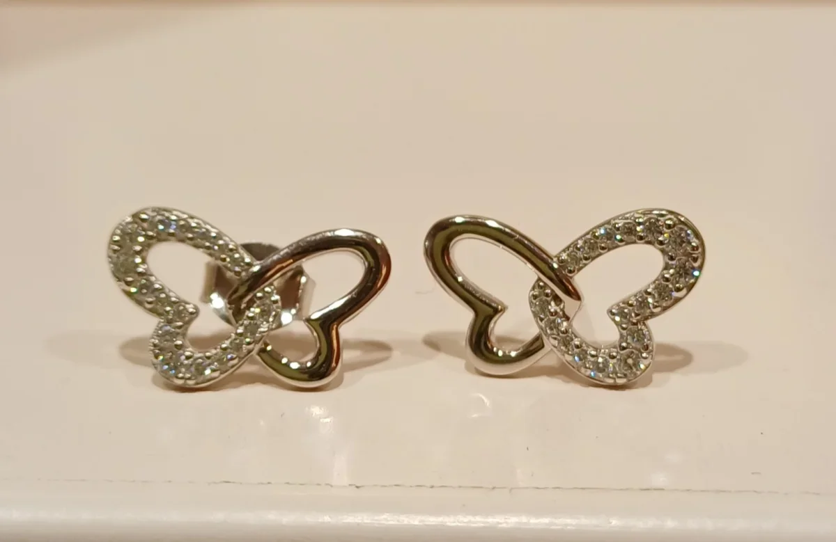 Φωτογραφία προϊόντος: Peach Jewelry Σκουλαρίκια Laura Ασήμι 925 Ρόδιο Πεταλούδα Με Ζιρκόνια