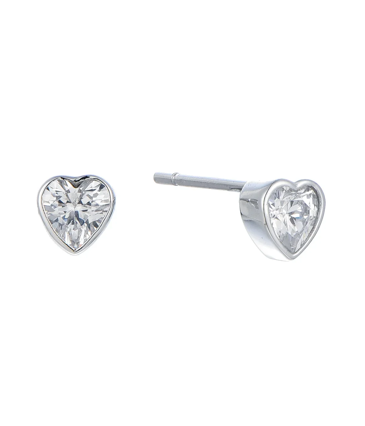 Φωτογραφία προϊόντος: Peach Jewelry Σκουλαρίκια Laura Ασήμι 925 Ρόδιο Καρδιά Με Κρύσταλλο