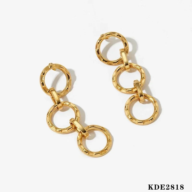 Φωτογραφία προϊόντος: Peach Jewelry Σκουλαρίκια Μοντέρνο Καθαρό Χρώμα Χρυσό από 316 Ανοξείδωτο Ατσάλι Επιχρυσωμένα 16K