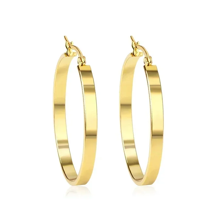Φωτογραφία προϊόντος: Peach Jewelry Σκουλαρίκια Χρυσά Στρογγυλά Μινιμαλιστικά από 304 Ανοξείδωτο Ατσάλι