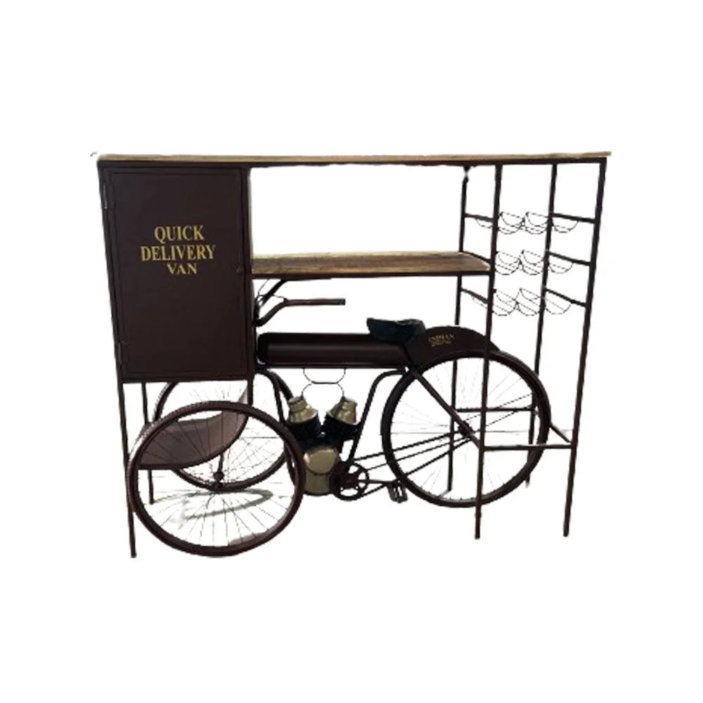 Φωτογραφία προϊόντος: Maison plus ΚΟΝΣΟΛΑ BAR TRICYCLE BORDEAUX ΦΥΣΙΚΟ 178x53x145 - Μέταλλο - 178Μx53Πx145Υ