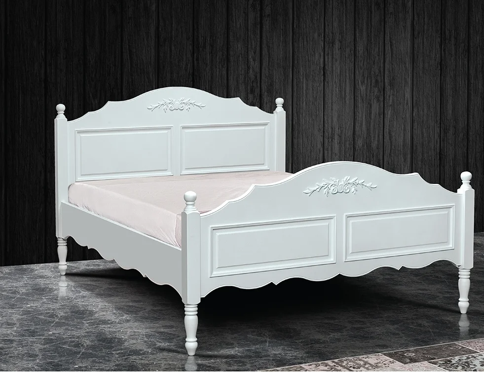 Φωτογραφία προϊόντος: e-decor Κρεβάτι ξύλινο διπλό λευκό 1455 - Ξύλο - 174Μx216Πx145Υ