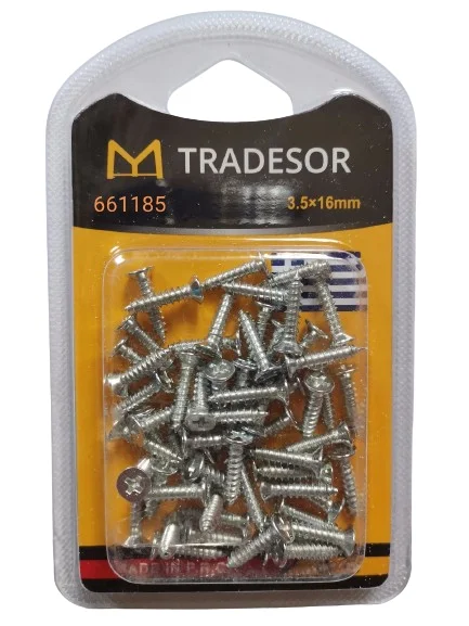 Φωτογραφία προϊόντος: Tradesor Βίδες - 3.5X16mm - Σετ 12 πακέτα - 661185