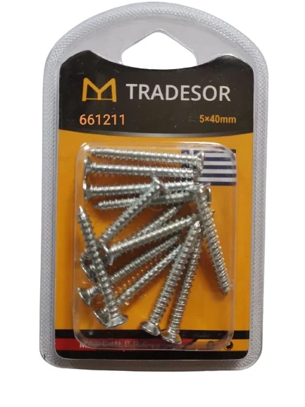 Φωτογραφία προϊόντος: Tradesor Βίδες - 5X40mm - Σετ 12 πακέτα - 661211