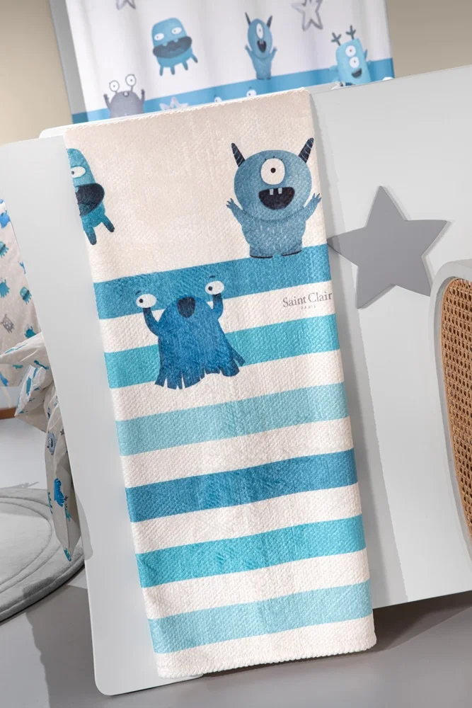 Φωτογραφία προϊόντος: FLEECE ΚΟΥΒΕΡΤΑ ΜΟΝΗ ULTRASOFT MONSTERS BLUE 160X220 SAINT CLAIR BEBE