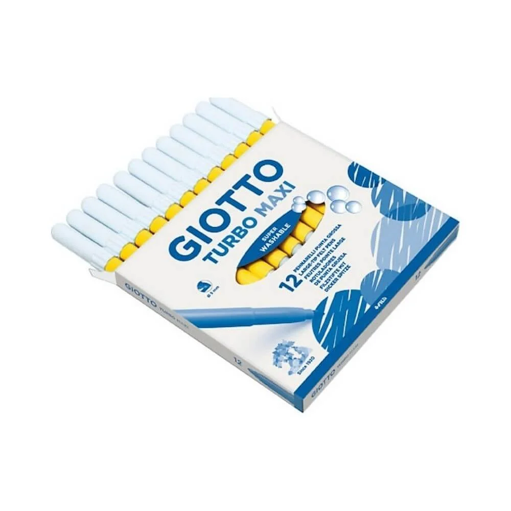 Φωτογραφία προϊόντος: Giotto Turbo Maxi Πλενόμενοι Μαρκαδόροι Ζωγραφικής Χονδροί σε Κίτρινο Χρώμα 456002