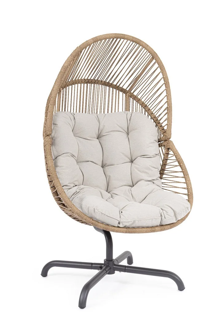 Φωτογραφία προϊόντος: Πολυθρόνα Lounge "Palawan" Light Charcoal Natural 88x95x154x56cm (Bizzotto) (BZ-0661797)