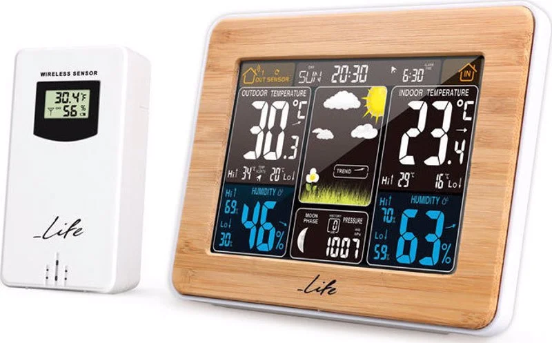 Φωτογραφία προϊόντος: Life 221-0119 Rainforest Bamboo Edition (Μετεωρολογικός Σταθμός με Ασύρματη Εξωτερική Μονάδα)